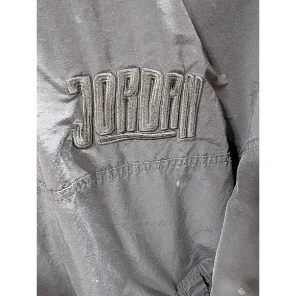 Vintage Jordan Mens XL Quarter Zip Windbreaker Pullover Black Embroidered Logo - Picture 8 of 10